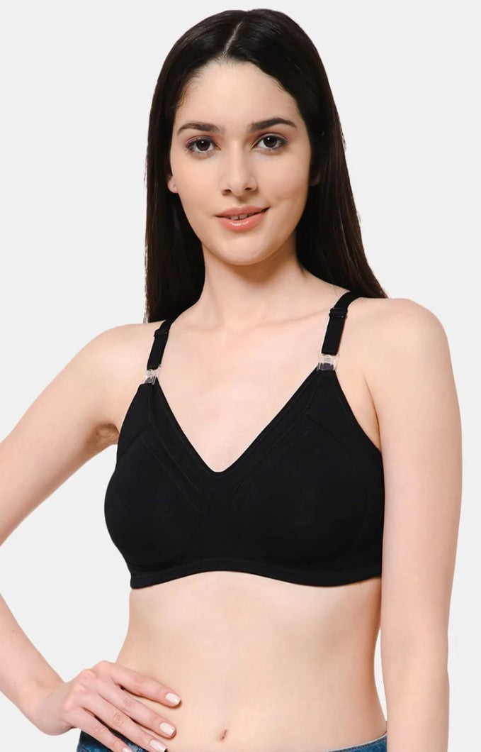 High Coverage Intimacy Nursing Bra - Maternity Bra - Feeding Bra - Black