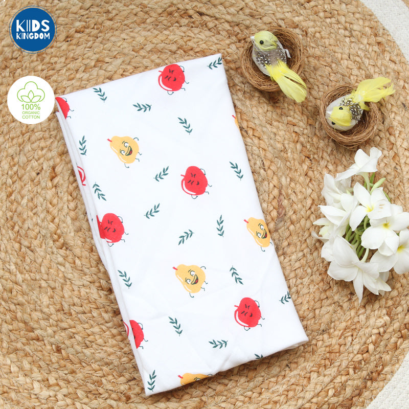 Muslin Hooded Towel 2-Layer Apple