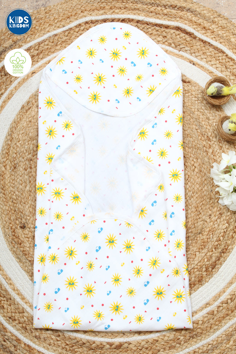 Muslin Hooded Towel 2-Layer Sunshine