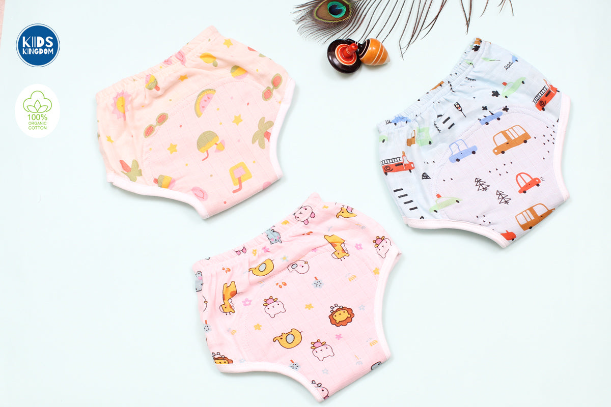 Muslin Padded Underwear Pack of 3 Random designs