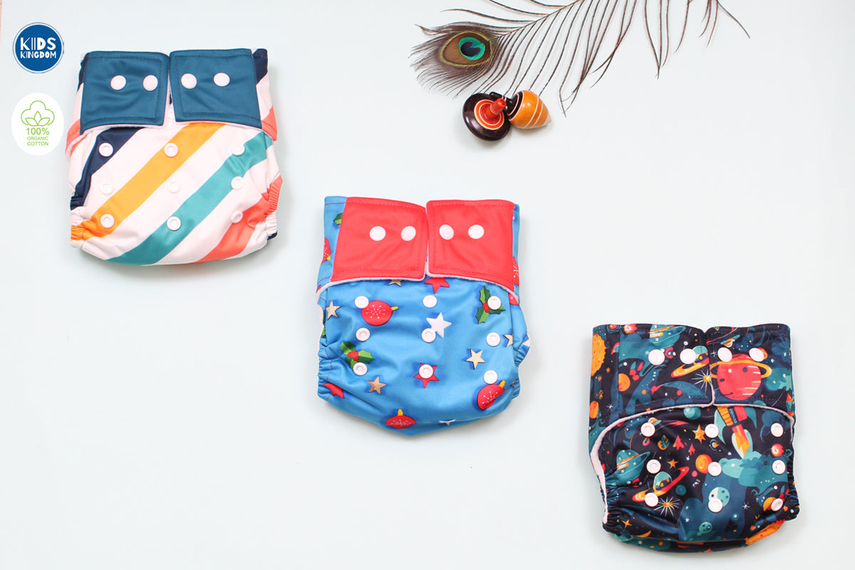 Cloth Diaper Pack of 3 Random Design No Animal Prints