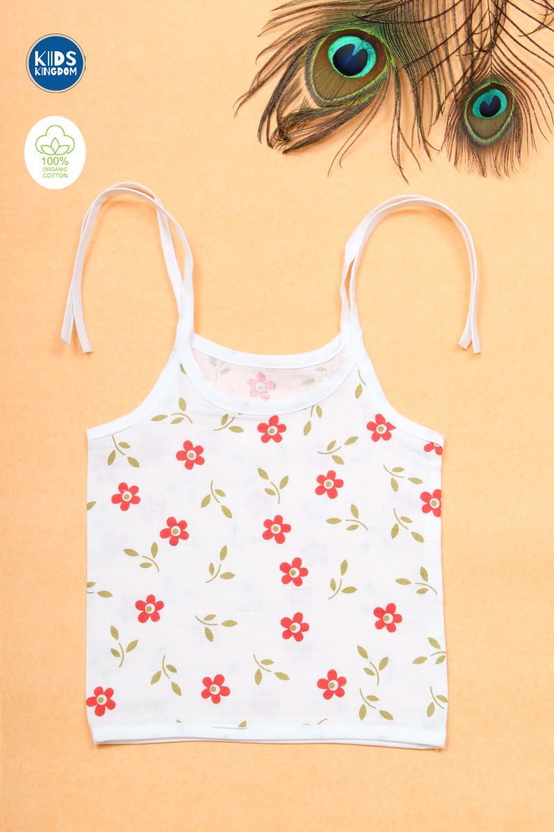 Muslin Knot Jabla Red Flower