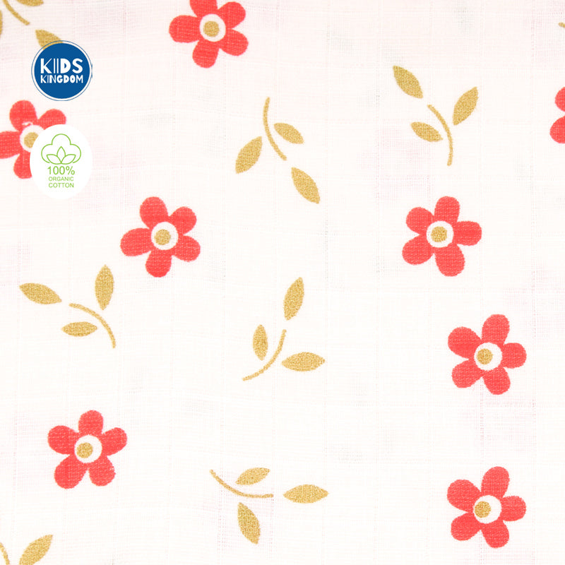 Muslin Knot Jabla Red Flower