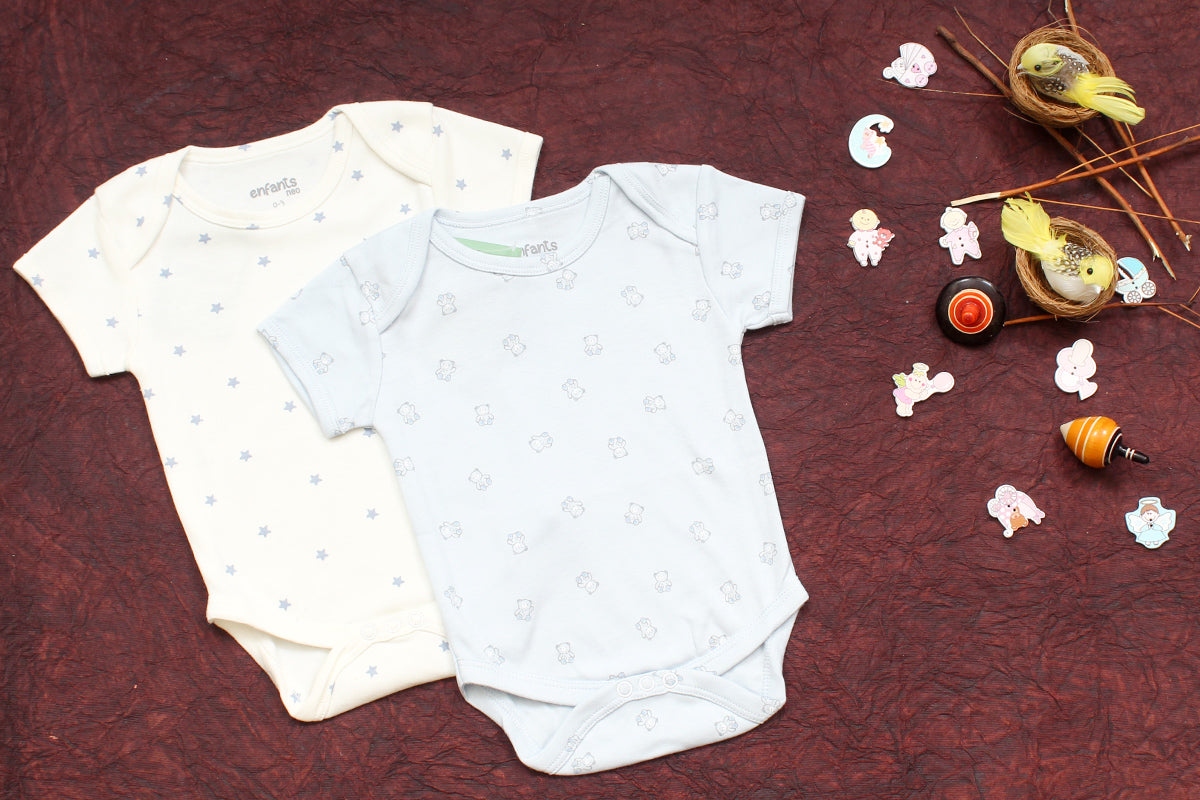 Onesies Pack of 2 Star And Teddy
