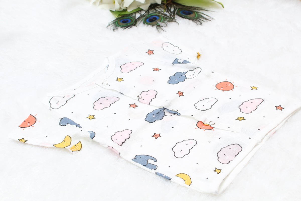 Muslin Co-ord Set Elephant And Cloud