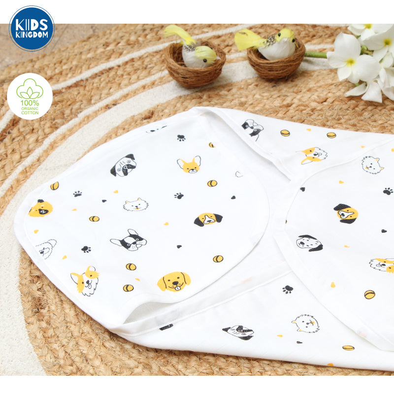 Muslin Hooded Towel 2-Layer Dogs