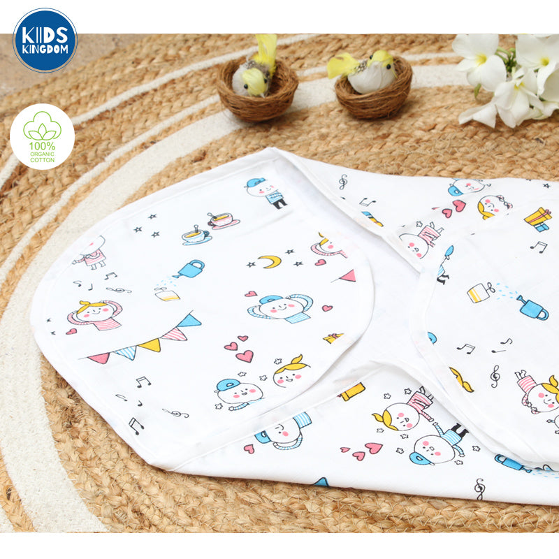 Muslin Hooded Towel 2-Layer Friends