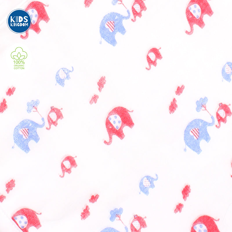 Muslin Hooded Receiving Blanket 8-Layer Elephant