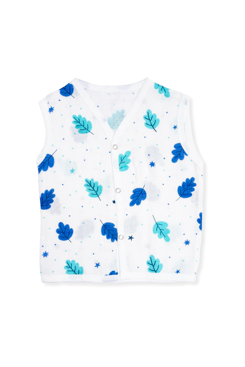 Muslin Jabla Blue Leaf