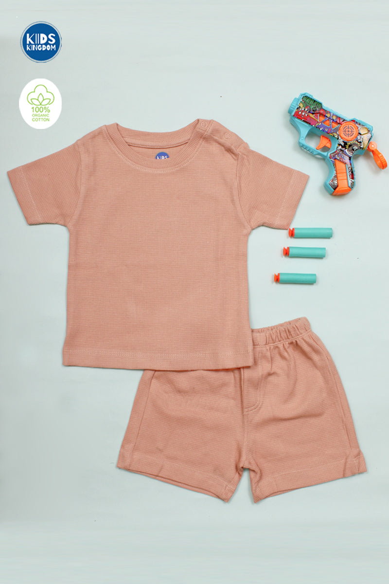Blush Pink Waffle Cotton Co-ord Set