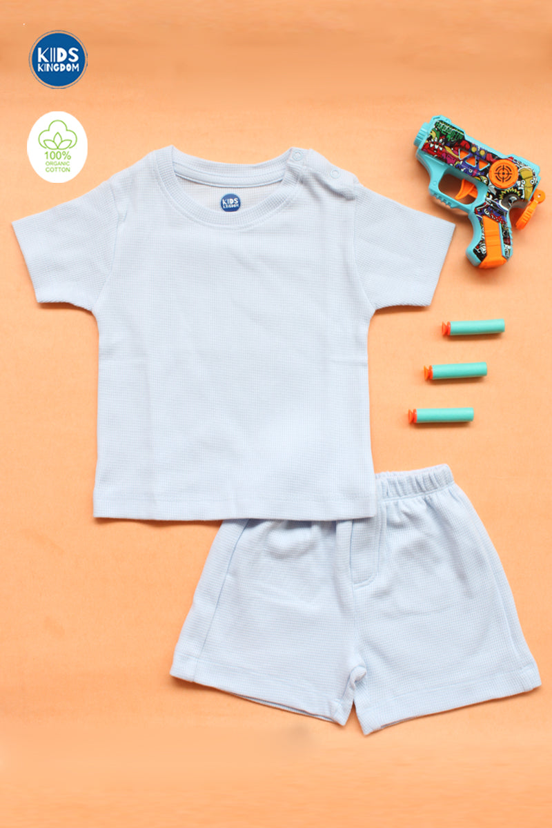Cloud Blue Waffle Cotton Co-ord Set
