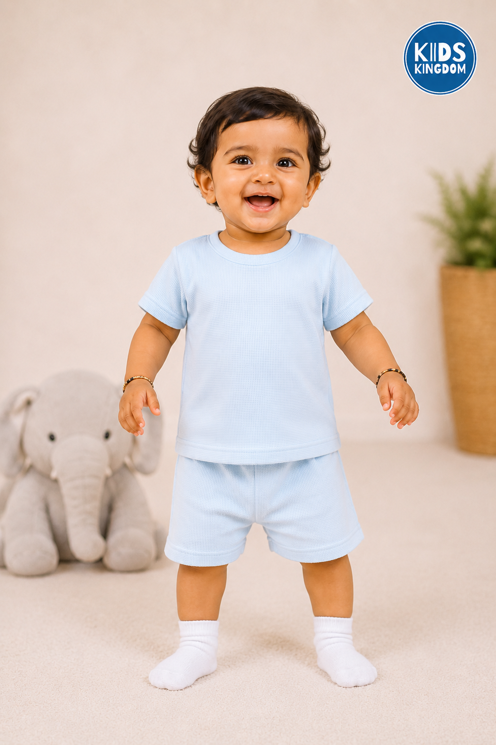Cloud Blue Waffle Cotton Co-ord Set