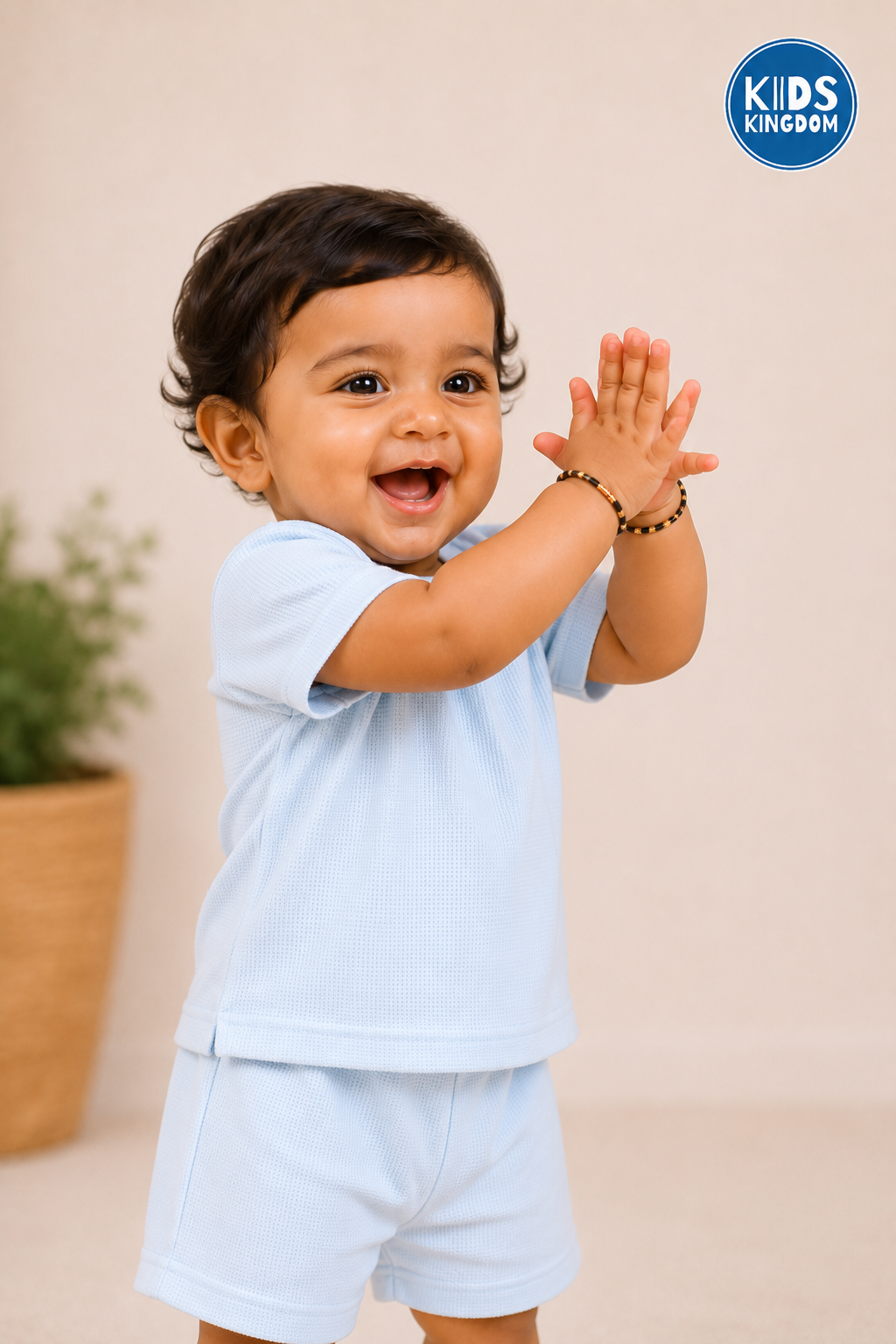 Cloud Blue Waffle Cotton Co-ord Set
