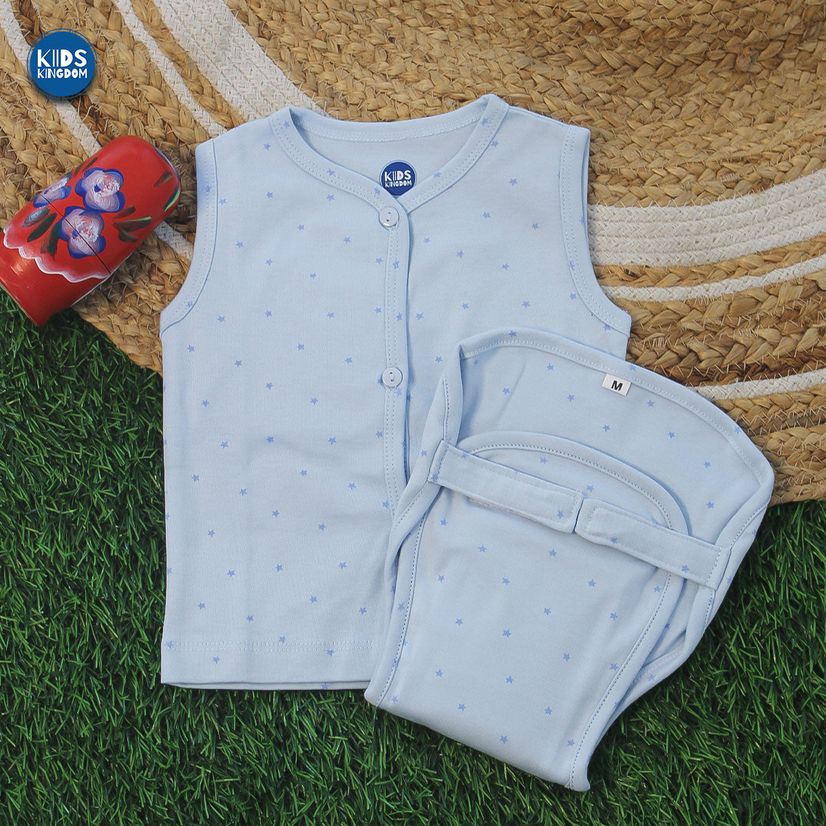 Cotton Jabla With Matching Nappie Baby Stars
