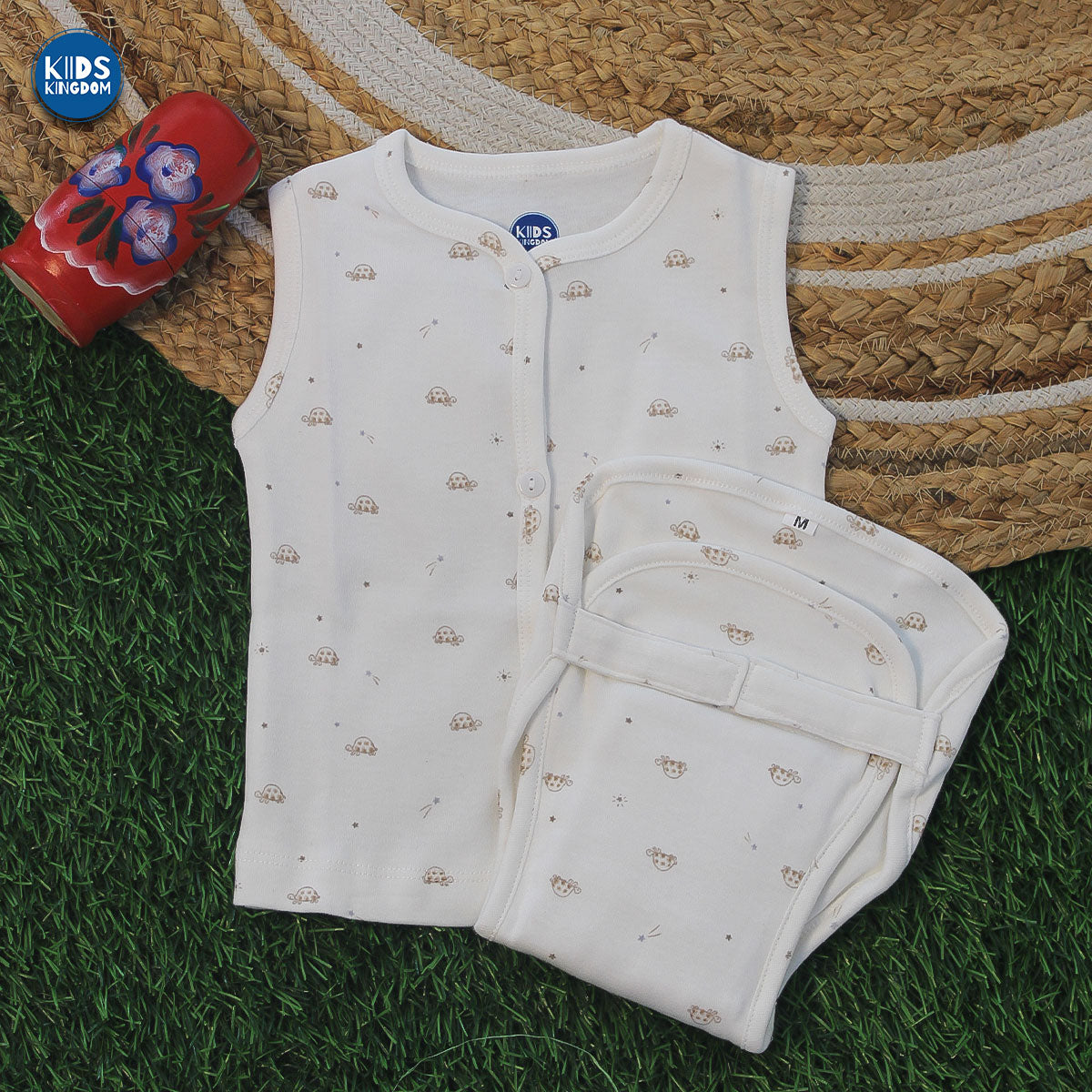 Cotton Jabla With Matching Nappie Turtles