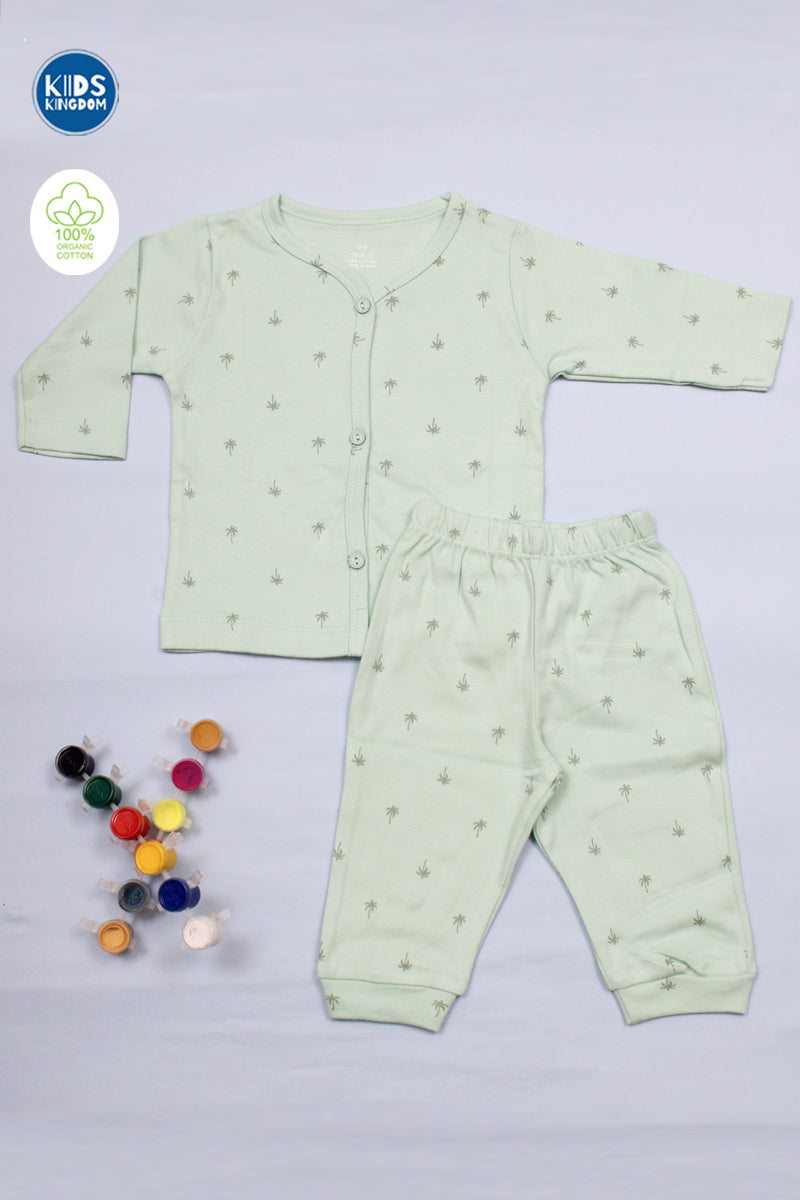 Cotton Night Suit Green Trees