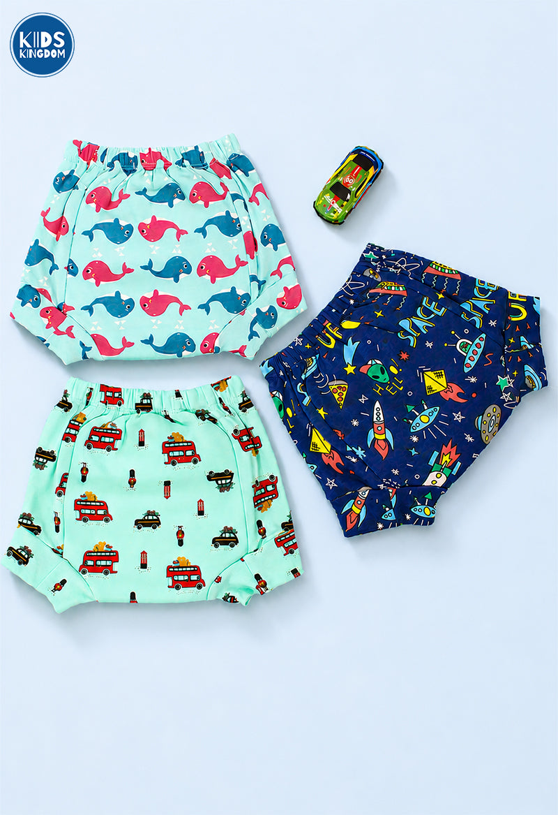 Cotton Padded Underwear Pack of 3 Random designs