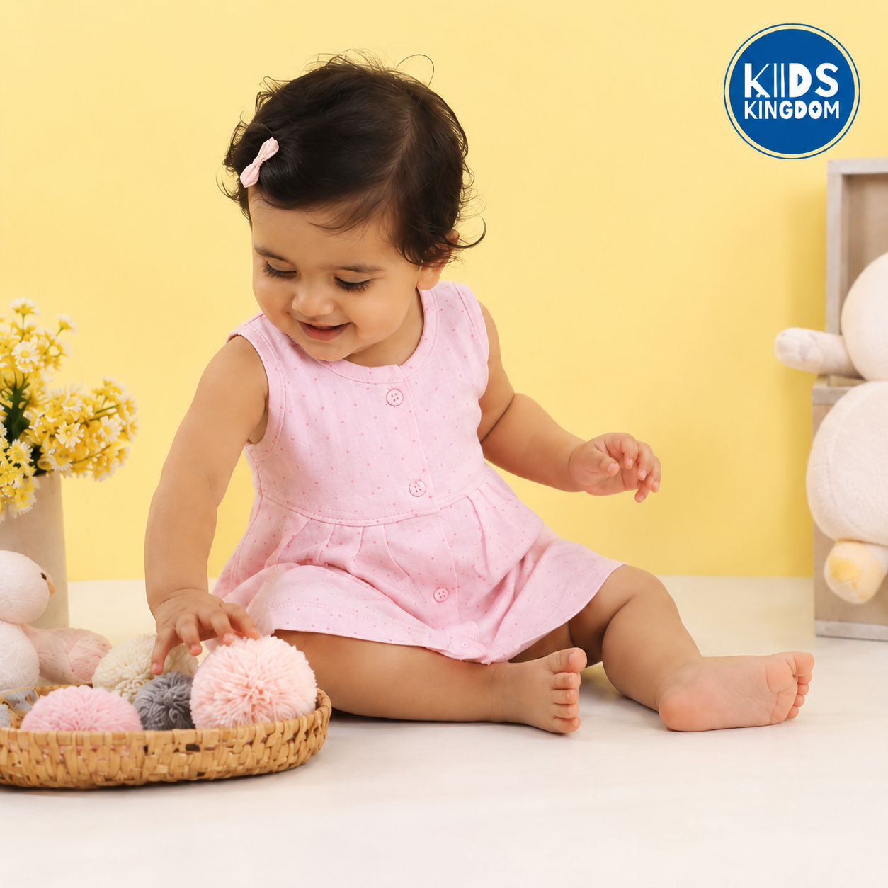 Cotton Sleeveless Frock Blush