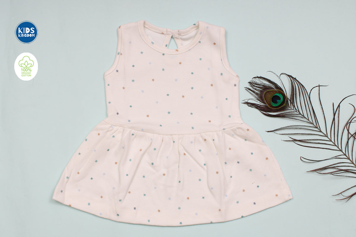 Cotton Sleeveless Frock Colourful Stars