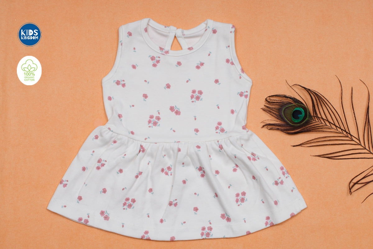 Cotton Sleeveless Frock Pink Floral