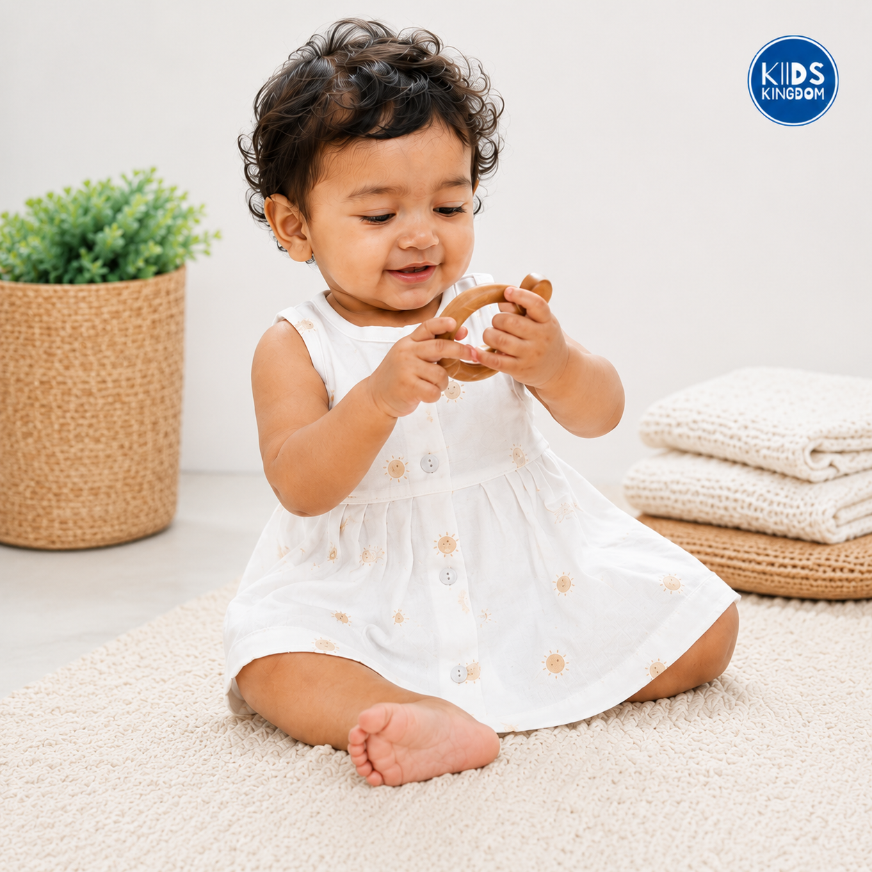Cotton Sleeveless Frock Sunny Smiles