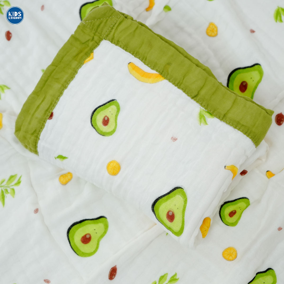 Crinkled Muslin Infant Blanket | Avacado