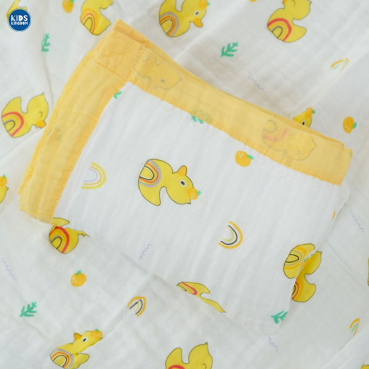 Crinkled Muslin Infant Blanket | Duck
