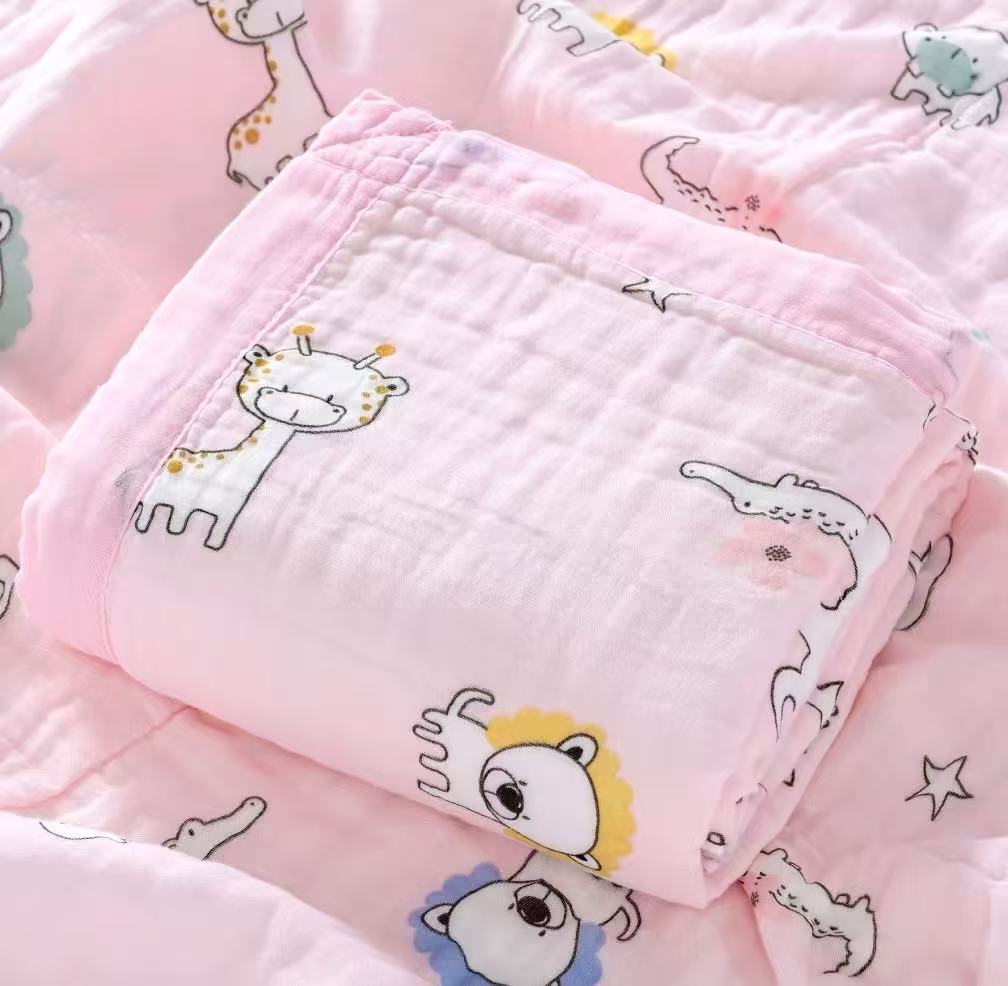 Crinkled Muslin Baby Blanket | Animals