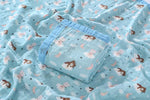 Crinkled Muslin Baby Blanket | Blue Cloud And Teddy