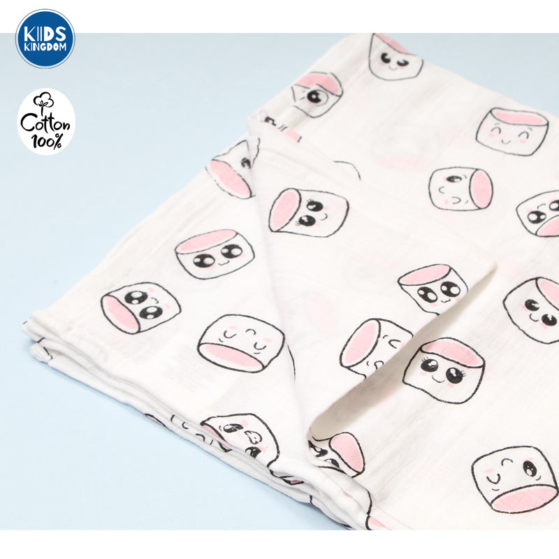 Crinkled Muslin Baby Towels | Marsmallow 1