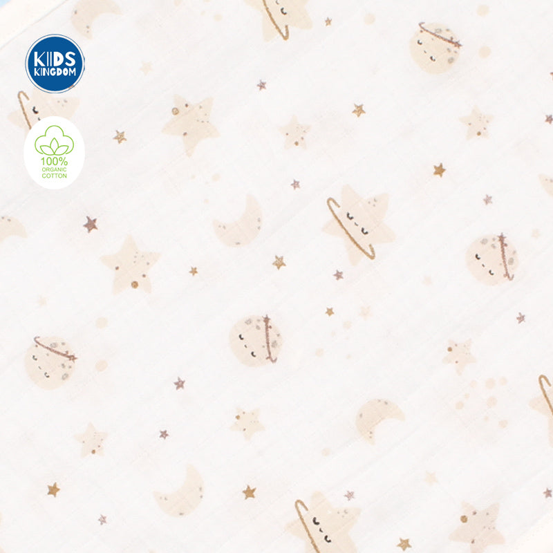 Crinkled Muslin Burp Brown Star