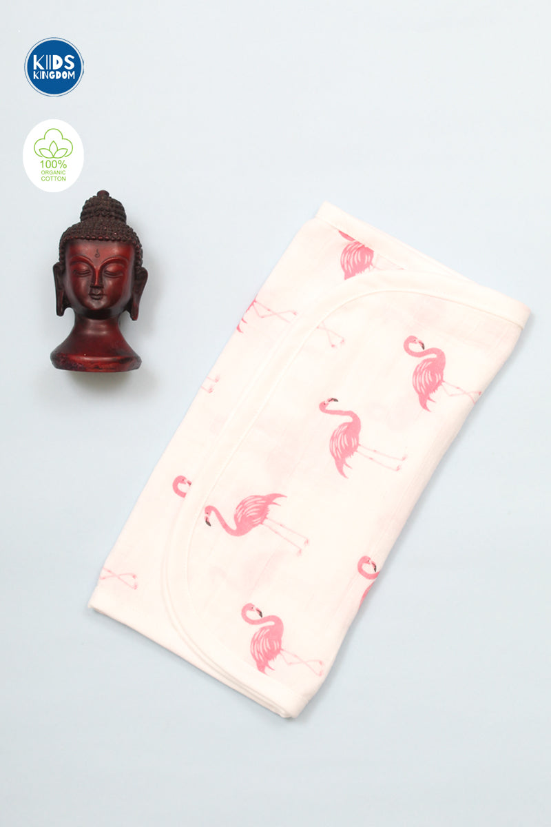 Crinkled Muslin Burp Flamingo