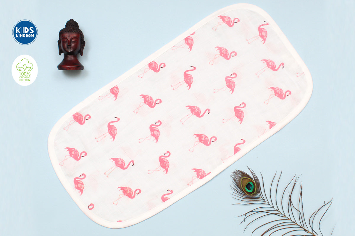 Crinkled Muslin Burp Flamingo