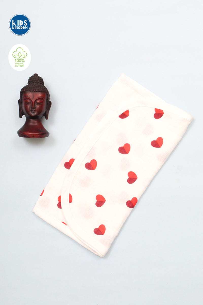 Crinkled Muslin Burp Heart