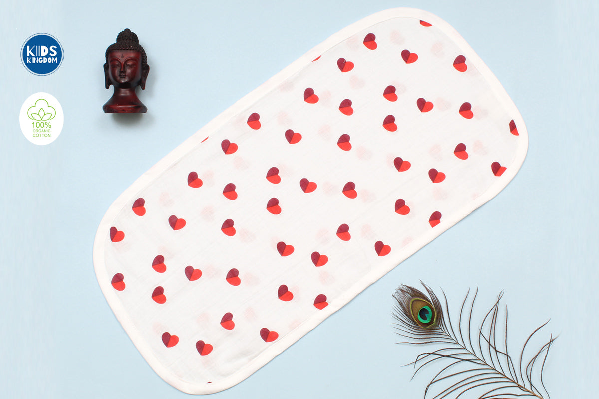 Crinkled Muslin Burp Heart