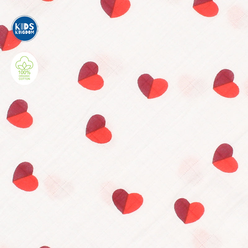 Crinkled Muslin Burp Heart