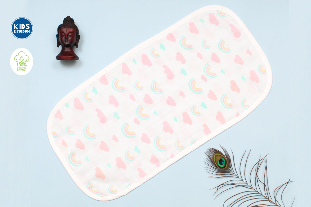Crinkled Muslin Burp Pink Cloud
