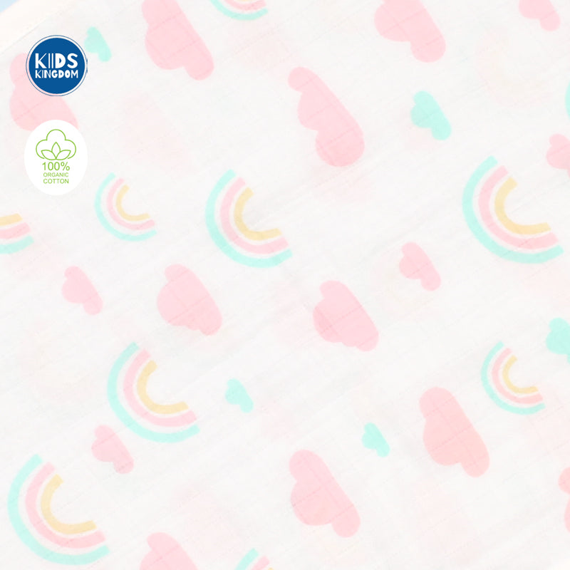 Crinkled Muslin Burp Pink Cloud