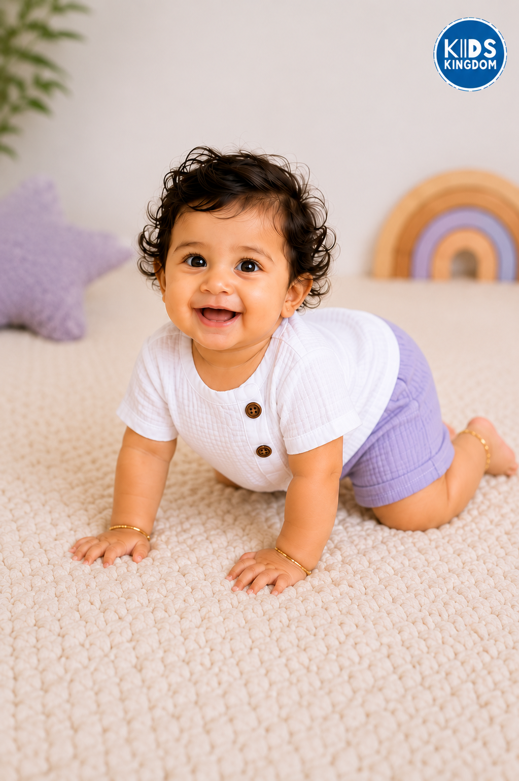 Crinkled Muslin Co-ord Set Lilac