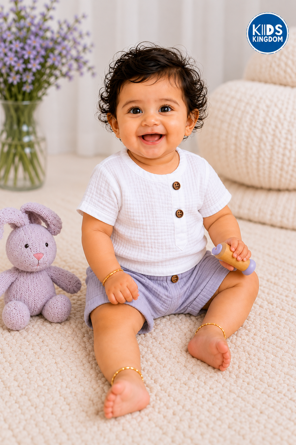 Crinkled Muslin Co-ord Set Lilac