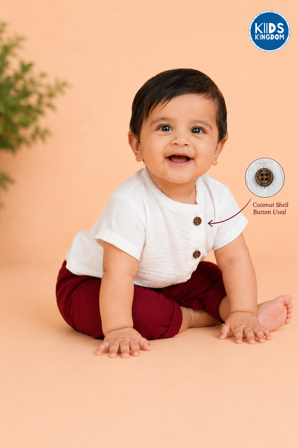 Crinkled Muslin Co-ord Set Ruby