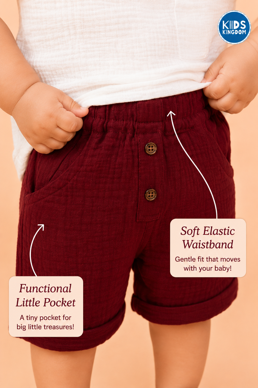 Crinkled Muslin Co-ord Set Ruby