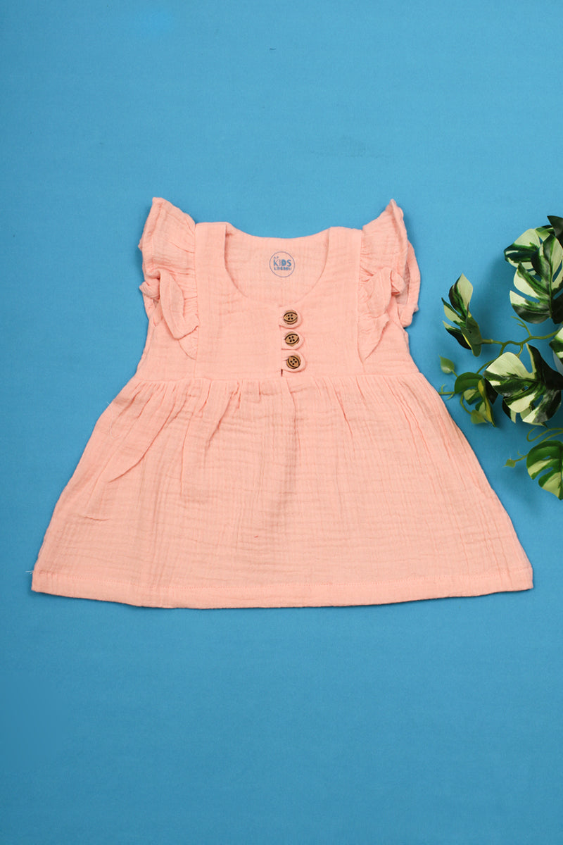 Crinkled Muslin Frock Blush