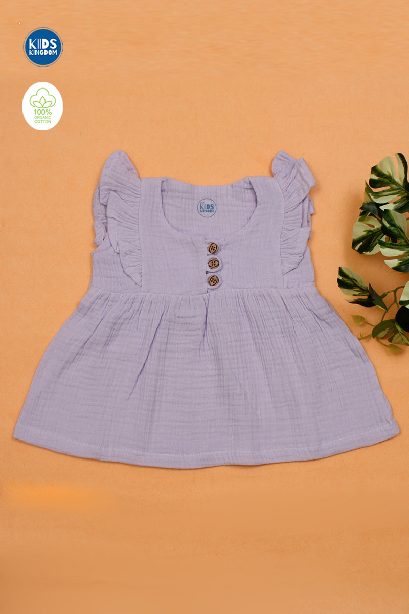 Crinkled Muslin Frock Lilac