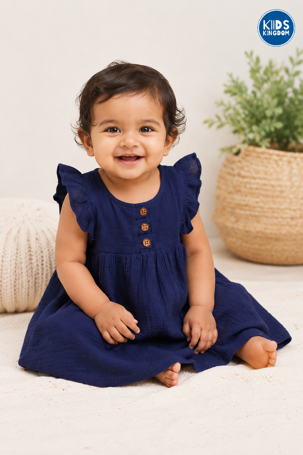 Crinkled Muslin Frock Midnight
