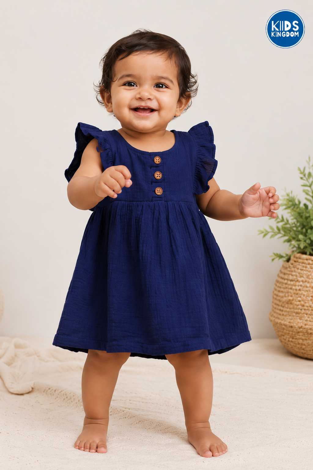 Crinkled Muslin Frock Midnight