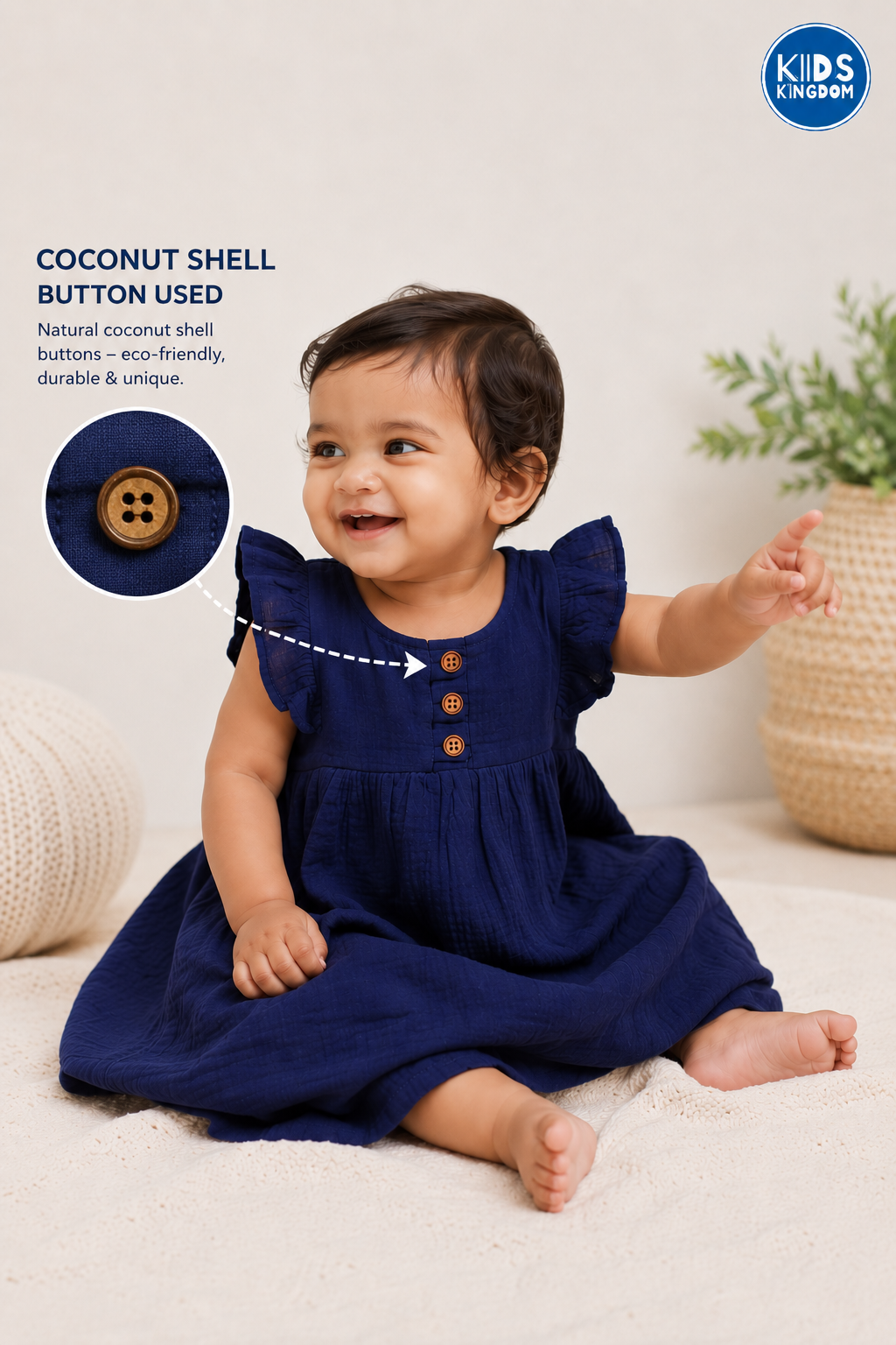 Crinkled Muslin Frock Midnight