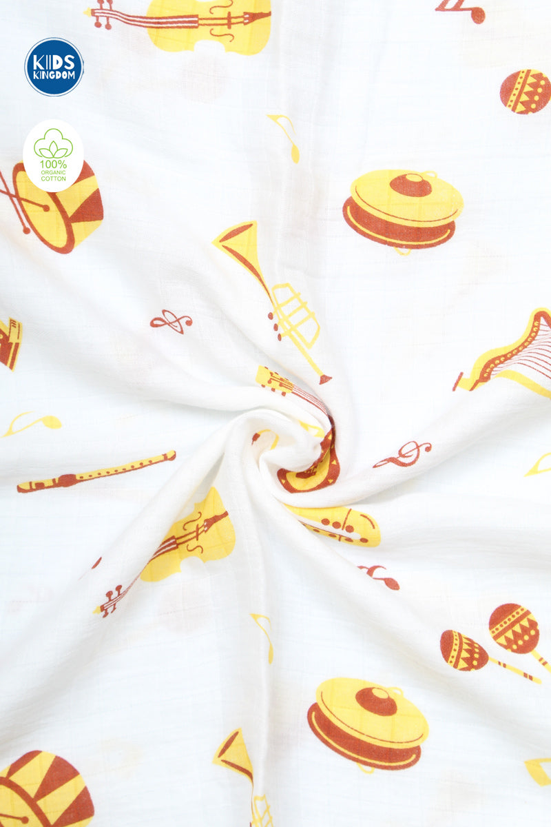 Crinkled Muslin Infant Towel | Music