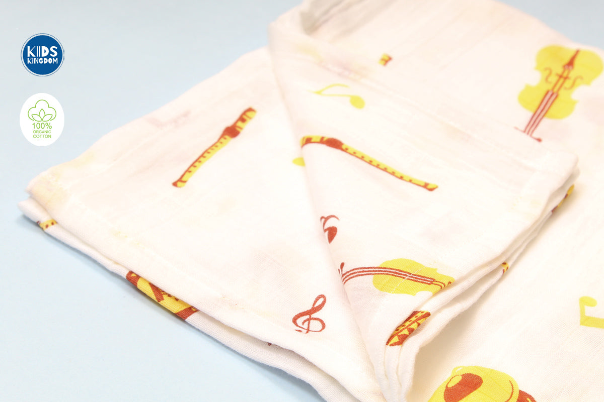 Crinkled Muslin Infant Towel | Music 1