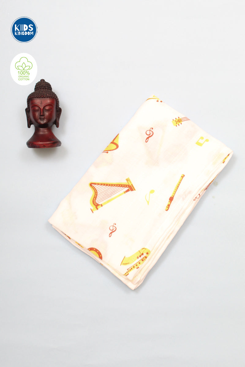Crinkled Muslin Infant Towel | Music 2
